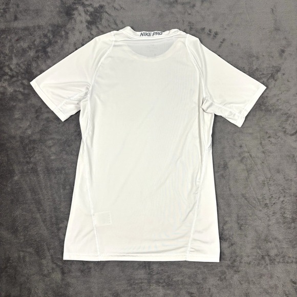 Nike Pro Combat Shirt Mens Small White Fitted Dri-FIT Athletic Training Gym Top - Picture 2 of 6